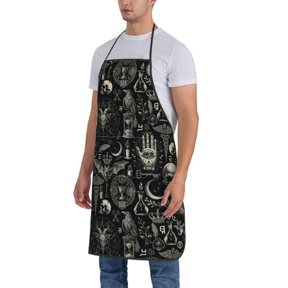 Worltoldb Gothic Apron for Women Men with Pockets Waterproof Kitchen Chef Apron for Cooking,BBQ Baking,Gardening,Crafting