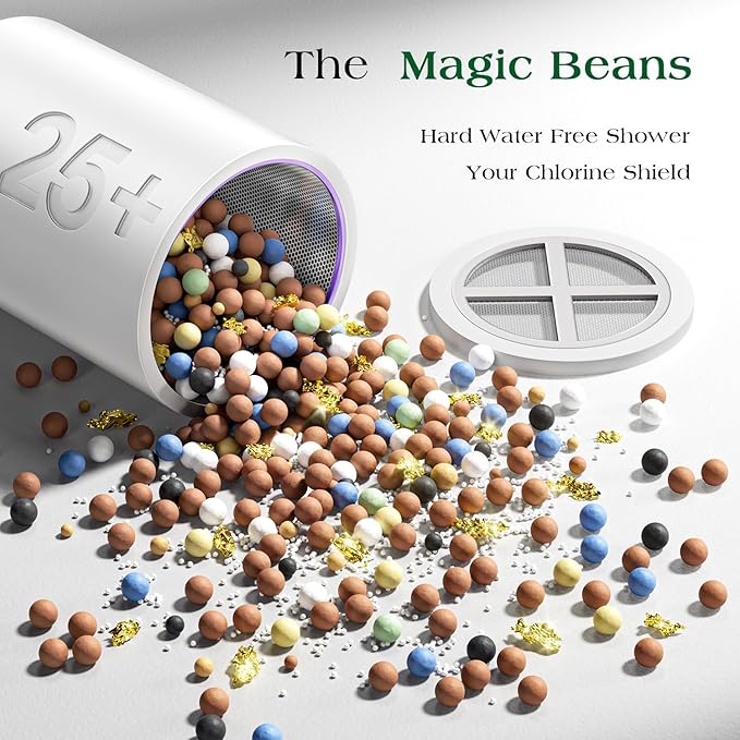 Filtered Shower Head COMBO – for Healthier Skin & Hair | 3 Mode High Pressure Shower Heads with 25-Stage Filtration | Removes 99.947% Chlorine & Heavy Metals | Shower Head with Filters - Golden