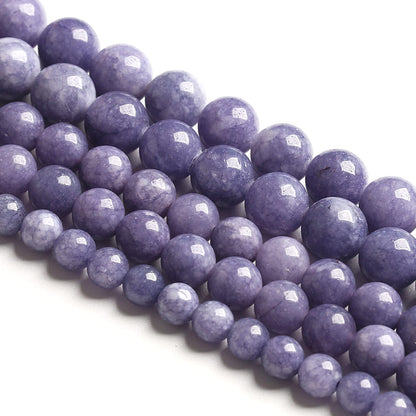 120PCS 6MM Lavender Purple Chalcedony Stone Loose Beads for Jewelry Making DIY Bracelet Necklace