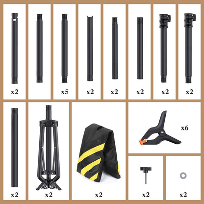 Backdrop Stand with Wheels 10x7.5Ft (WxH), Photo Backdrop Stand Easy to Move,Heavy Duty Back Drop Adjustable Stand for Parties,Banner Stand Photography and Video Studios