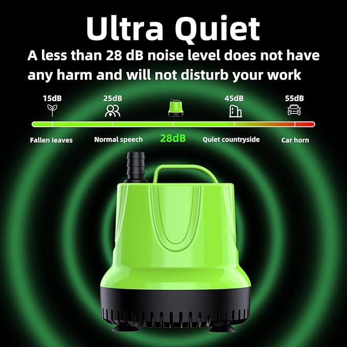 FREESEA Fountain Submersible Water Pump: 845 GPH 60W Small Sump Pump for Outdoor Pond Hydroponic Statuary Waterfall Aquarium Fish Tank