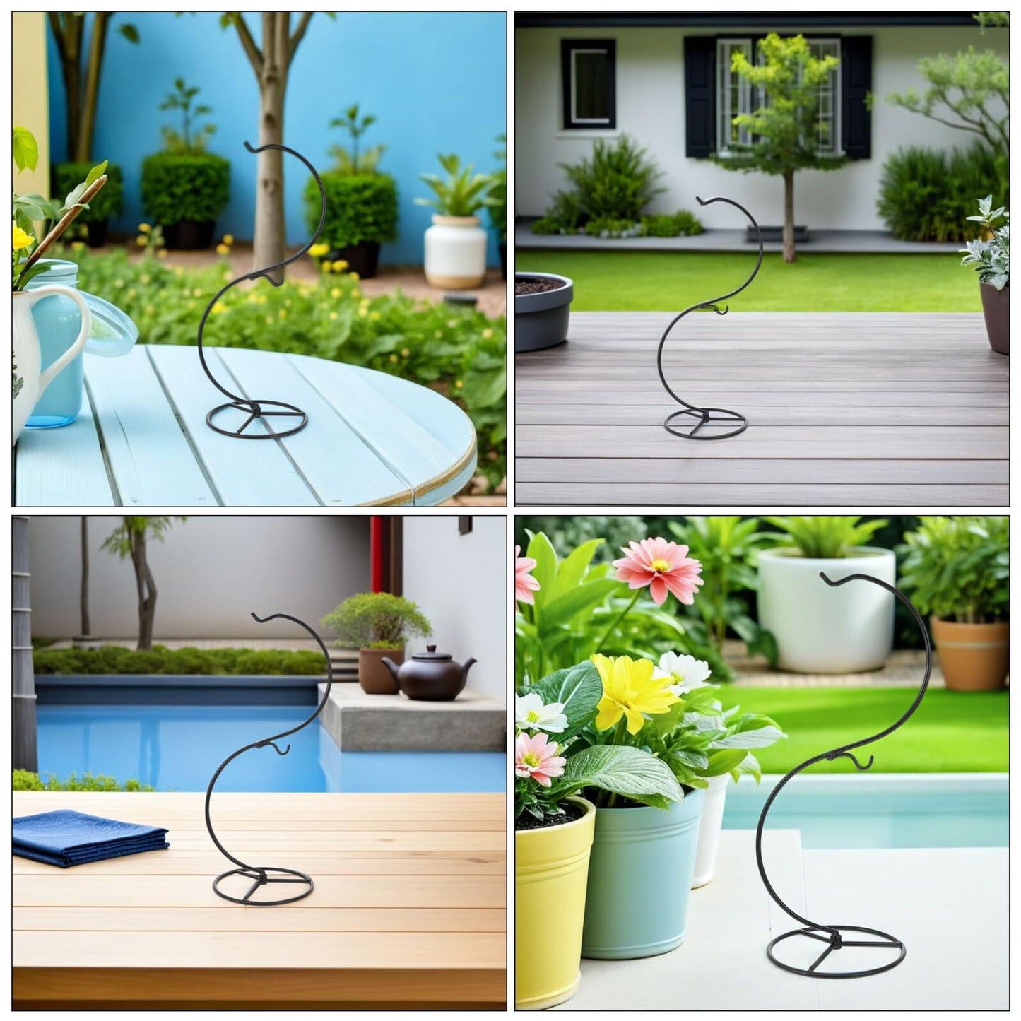 Lurrose 2pcs S-shaped Micro Landscape Bottle Hangers 14x34.2cm Iron Wire Hanging Hook Stand for Glass Terrariums Air Plant Holders Seasonal Ornament Display Home Wedding Decor