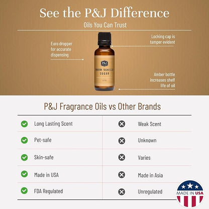 P&J Trading Fragrance | Warm Vanilla Sugar Oil 30ml - Candle Scents for Candle Making, Freshie Scent, Soap Making Supplies, Diffuser Oil Scents