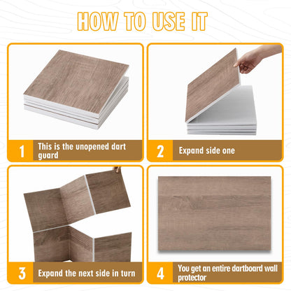 Hahafelt 36 × 24 × 0.5 Inch Felt Wood Grain Dart Board Wall Protectors Square Dart Board Backing Tiles Dartboard Backboard Cork Backboards Alternative (Gray Brown Grain)