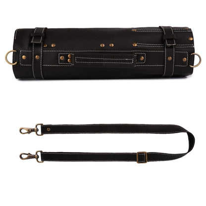 Tanner london Premium Leather Chef Knife Roll Bag – 18 Slot Knife & Tool Holder | Travel-Friendly Cutlery Organizer for Professional Chefs & Culinary Experts