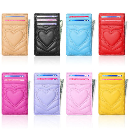 AUNER LEATHER Birthday Gifts for Teen Girls - Graduation Gifts for 10 11 12 13 14 15 16 Year Old Girl, Cute Heart Trendy Stuff, Quilted Leather Card Holder Slim Front Pocket Wallet for Teenage Girls