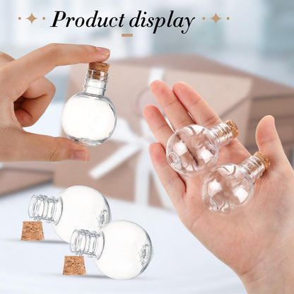 Bokon 50 Pack 1oz Plastic Mini Potion Bottles with Corks, Small Sand Art Jar Tiny Clear Liquor Bottles Bulk Wishing Vial for Birthday Halloween Valentines Party Favor DIY Craft
