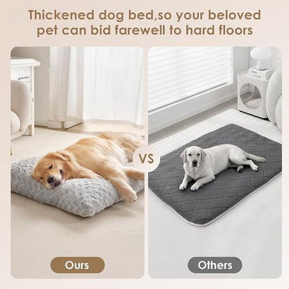 EHEYCIGA XXL Washable Dog Bed for Crate 47x29 Inch, Kennel Pad for Extra Large Dogs Up to 100 lbs, Plush and Comfy Pet Sleeping Mat, Grey