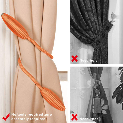 NICEEC 4 Pack DIY Curtain Tiebacks Clips Crystal Decorative Creative Twist Drape Tie Backs European Style Random Modelling Curtain Holdbacks for Home Kitchen Office Window Drapery (Orange)