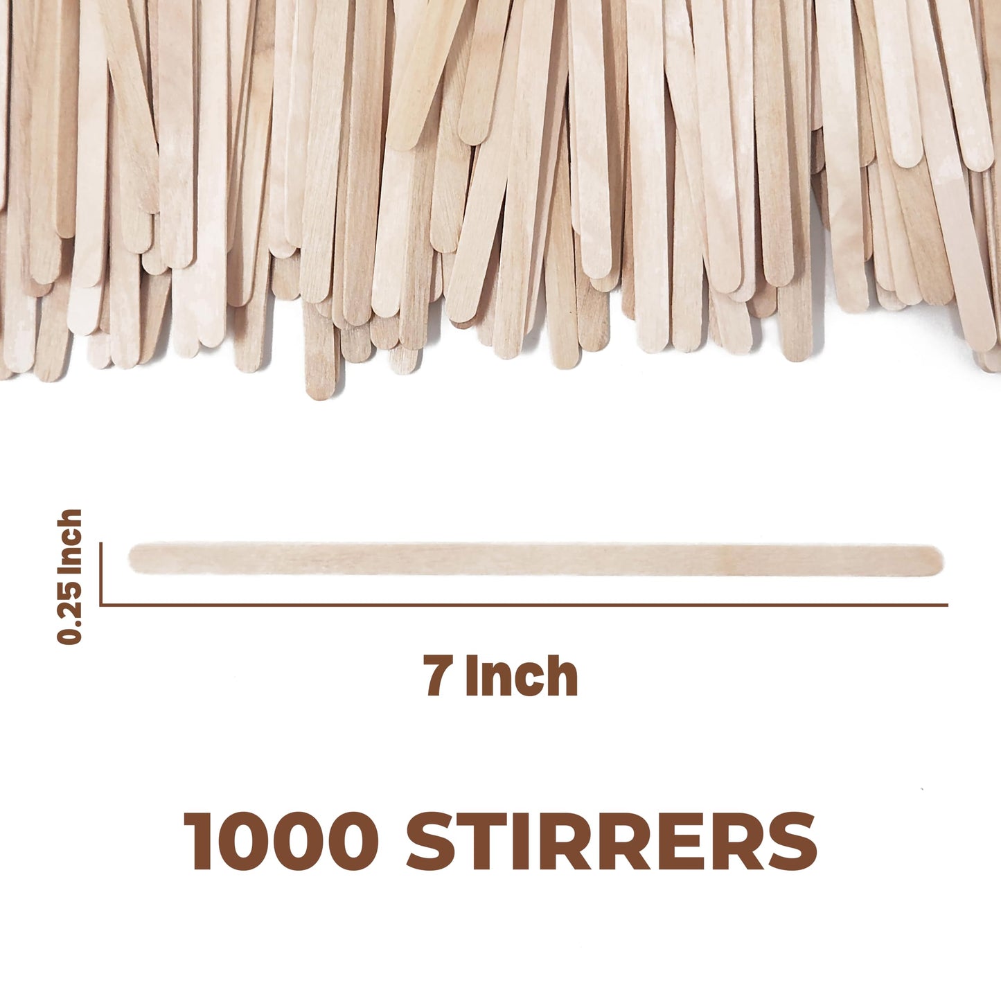 Makerstep Birch Wood Coffee Stirrers, 7 Inch Coffee Stir Sticks (1000 Pack) Eco-friendly, Sturdy Wooden Sticks. Splinter Free, Round End. Great For Your Coffee Nook