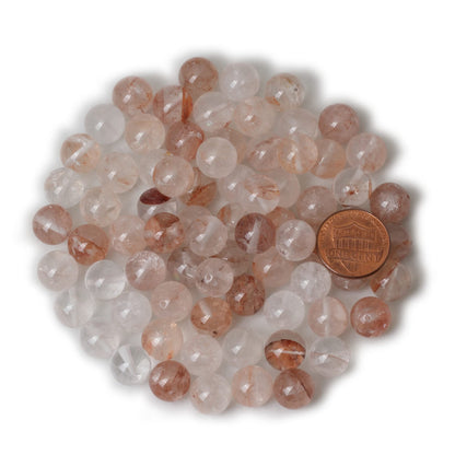 CHEAVIAN 35PCS 10mm Natural Blood Quartz Crystal Round Loose Beads for Jewelry Making 1 Strand 15"