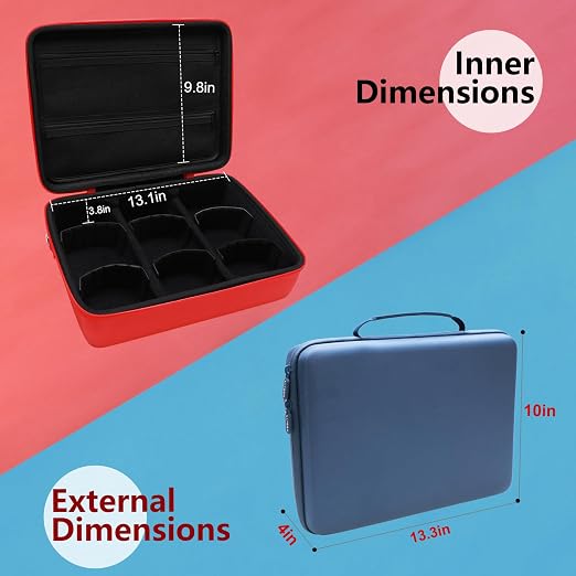 LTGEM Card Game Case Compatible with Cards Against Humanity/Magic the Gathering/UNO/Pokemen/Baseball/Football Cards 3000+, Trading Card Storage Box with 6 Dividers and Shoulder Strap, Blue