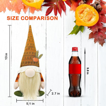 Fall Decorations for Home - Fall Decor - Cute Thanksgiving Gnomes Plush Doll for Office, Indoor, Living Room, Tiered Tray, Harvest Table Supplies - Autumn Birthday Gifts Basket Ideas for Women