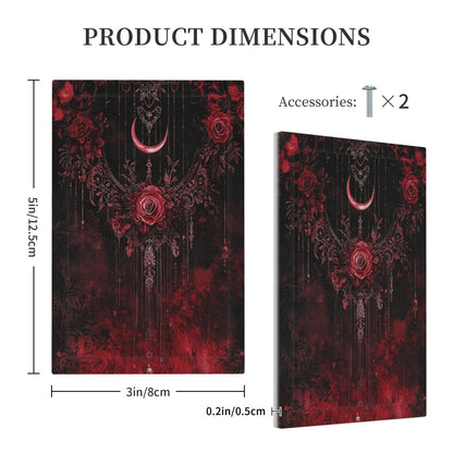 Annisrak Light Switch Cover Plate Gothic Red Rose Moon Dark Floral 1 Gang No Device Blank Wall Plate Decorative Switch Plate Covers Electrical Outlet Cover for living Room Home Decor