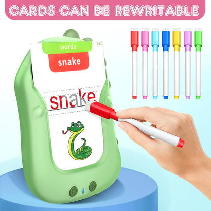 Toddler Toys Talking Flash Cards With Drawing for Toddlers 3-8 Years, 224 Sight Words for Montessori Learning, Pocket Speech Therapy & Autism Sensory Toys for Kids Educational Flashcards for Boys Gift