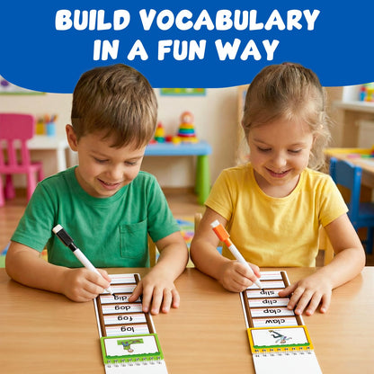 Edulok 30 Word Ladder Flip Books,Phonics Flash Cards,Word Ladders Word Family Build Book,Sight Words Reading Spelling Games Phonics Flip Books for Kids Classroom Homeschool Preschool Learning Activity