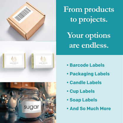 Premium Label Supply White Sticker Rectangle Labels – 2.5" x 1.563" – Laser/Inkjet Compatible – (18 per Sheet), 100 Sheets – 1,800 Total Adhesive Labels