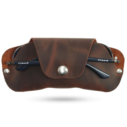 Toprank Leather Eyeglass Case - Handmade Slim Sunglasses Holder, Genuine and Universal Fit for Men and Women (Tan)