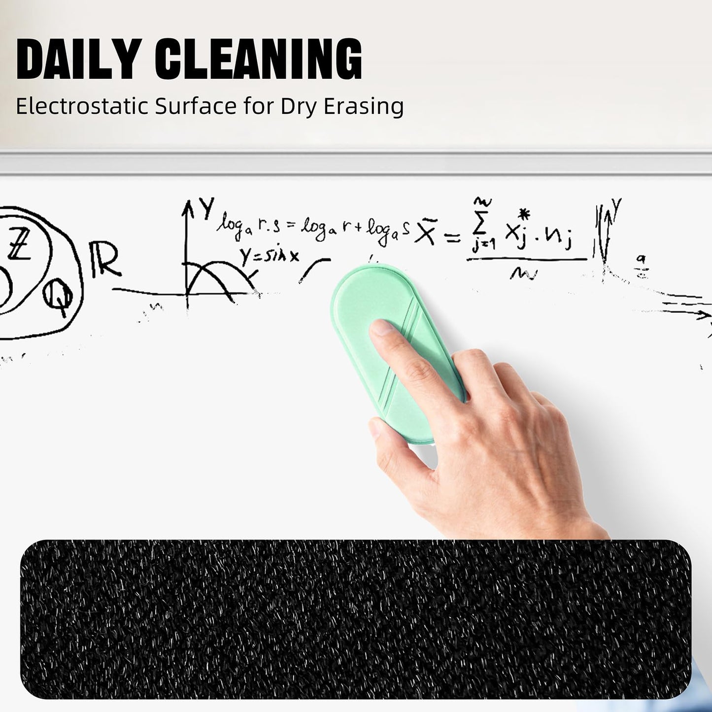 FUNISKETCH Dry Erase Eraser, Detachable Magnetic White Board Erasers - 2 Pack,Glass Board Glass Whiteboard Eraser for Office and School Supplies (Green)