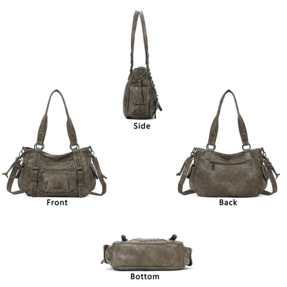 Angel Kiss Shoulder Bag For Women Multi Pocket Retro Hobo Handbags Satchel Tote Bag