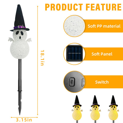 Halloween Light Stakes Ghost Lights Outdoor 7ft 4 Ghosts with 4 Stakes Light Up for Yard Driveway Garden Yard Lawn Halloween Decor
