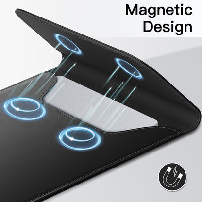JETech Slim Laptop Sleeve for MacBook Neo (A18 Pro), MacBook Pro 14-Inch(M1-M5, 2020-2026), PU Leather Case with Magnetic Closure (Black