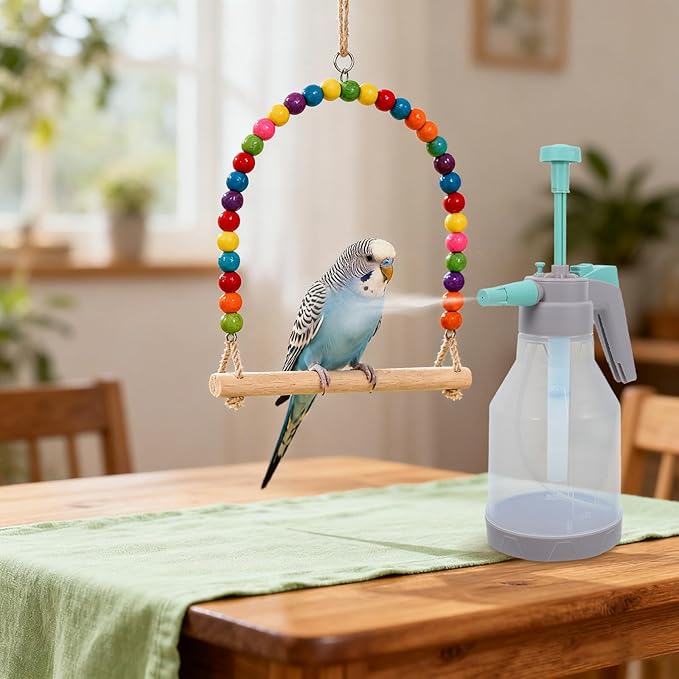 Bird Bath Sprayer for Parrots: Ultrafine Avian Pump Mister - 1.5L/50.72 Fl Oz Bird Bath Habitat Cleaner for Parakeets Macaws Cockatiels