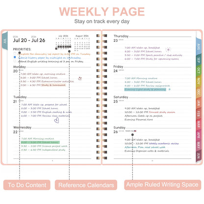 Planner 2026-2027, Weekly and Monthly Academic Planner, July 2026 - June 2027, Hardcover Calendar Agenda Book for School Year Planning, School Supplies for Teacher and Student, Letter Size(8.5'' x 11'')