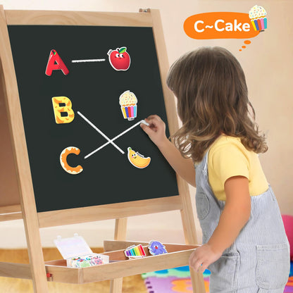 JoyCat Fridge Magnets for Toddlers – 26 Cute Objects & Uppercase Letters, Large Refrigerator ABC Alphabet Magnets Set for Kids, Preschool Learning Spelling Alphabet Gift Toy for Ages 2+