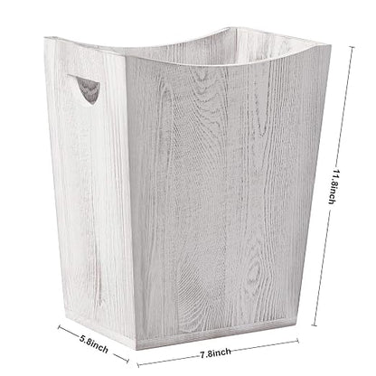 SEHERTIWY Grey Trash Can Wastebasket, 2 Gallon Small Waste Basket with 2 Handles, Rectangular Bathroom Garbage Can for Bathroom, Office, Living Room, Bedroom, Kitchen