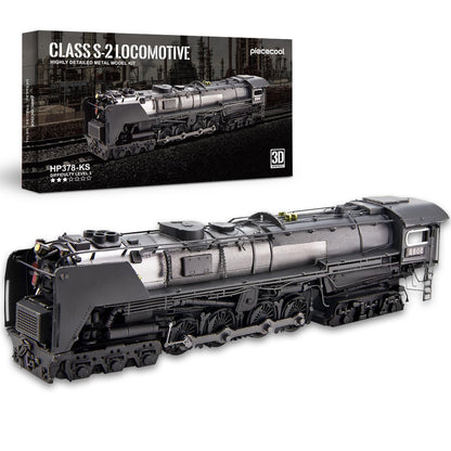 Piececool 3D Metal Puzzles for Adults, Class S-2 Locomotive Steam Train Model Building kit, Hobbies DIY Creative Gifts for Christmas Birthday Valentines Day