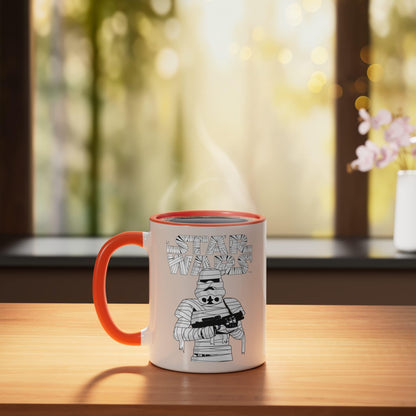 Star Wars Stormtrooper Mummy Halloween Ceramic Mug, Orange/White