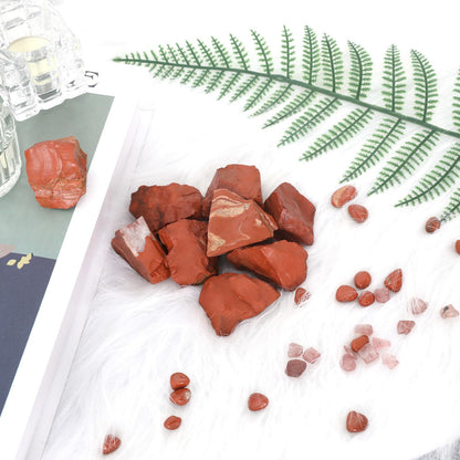 1.1lb Bulk Raw Red Jasper Rough Crystal-Natural Red Jasper Stone Raw Stones Crystal for Tumbling, Cabbing, Fountain Rocks, Decoration,Polishing, Wire Wrapping, Wicca & Reiki Crystal Healing