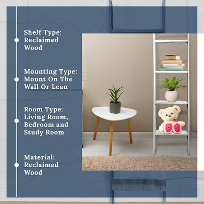 BARNWOODUSA Throw Blanket Ladder – Fully Assembled Reclaimed Wood – Rustic Decorative Ladder for Towels, Quilts, & More – Perfect Farmhouse Decor for Bathroom, Porch, or Living Room,5ft.