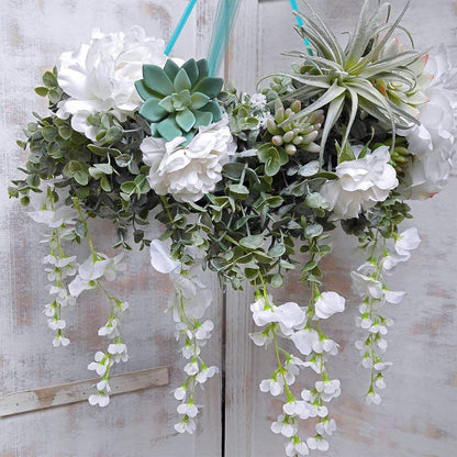 Winlyn 5.9' Long Faux Silver Dollar Eucalyptus Leaves Greenery Artificial Garland in Grey Green for Wedding Arch Swag Backdrop Doorways Table Runner Indoor Outdoor