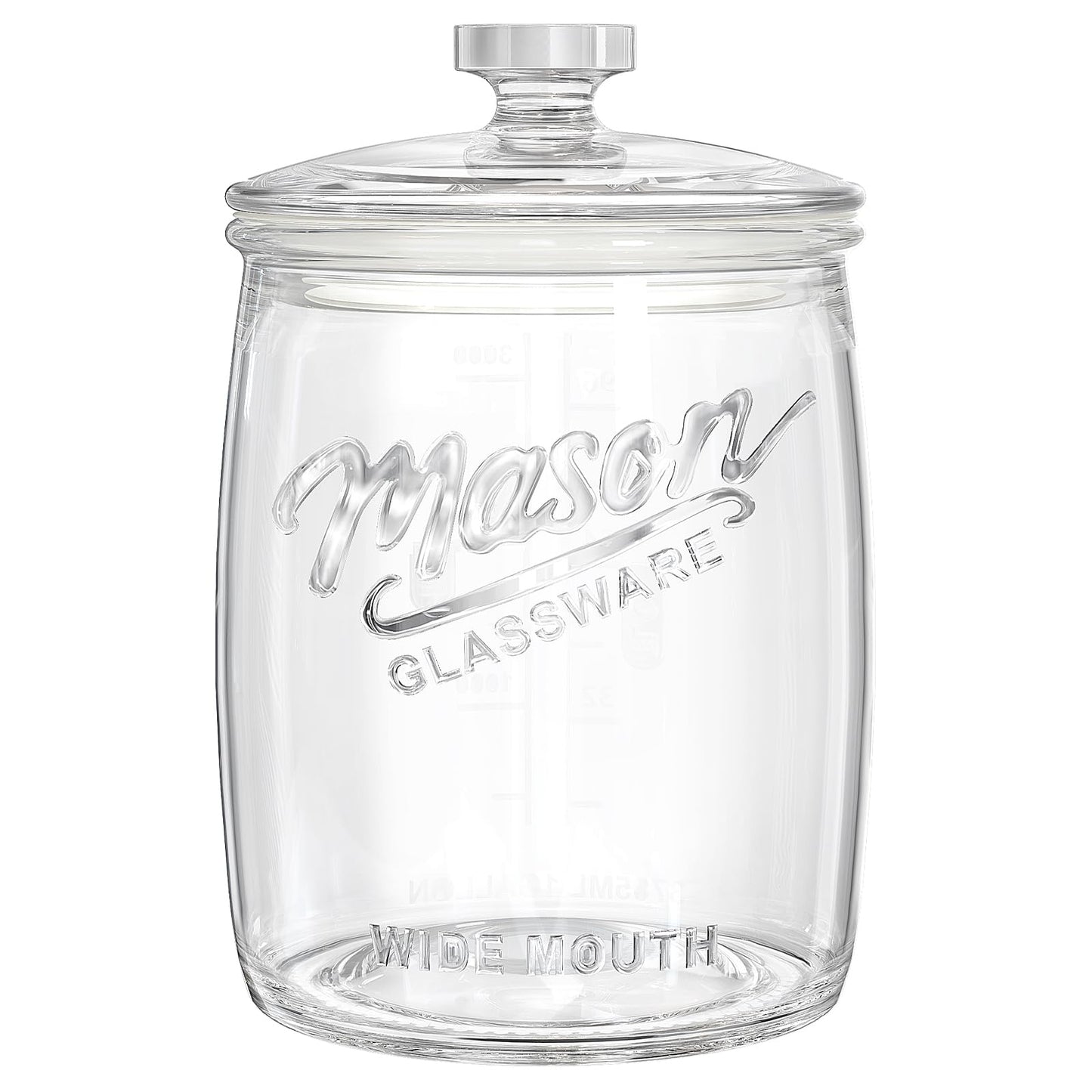 Folinstall 1 Gallon Glass Cookie Jar, Large Glass Jar with Airtight lid, Glass Food Storage Container for Cookies, Candy, Flour, Dog Treats, Coffee, Laundry Room Storage & Pantry