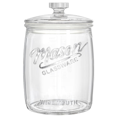 Folinstall 1 Gallon Glass Cookie Jar, Large Glass Jar with Airtight lid, Glass Food Storage Container for Cookies, Candy, Flour, Dog Treats, Coffee, Laundry Room Storage & Pantry