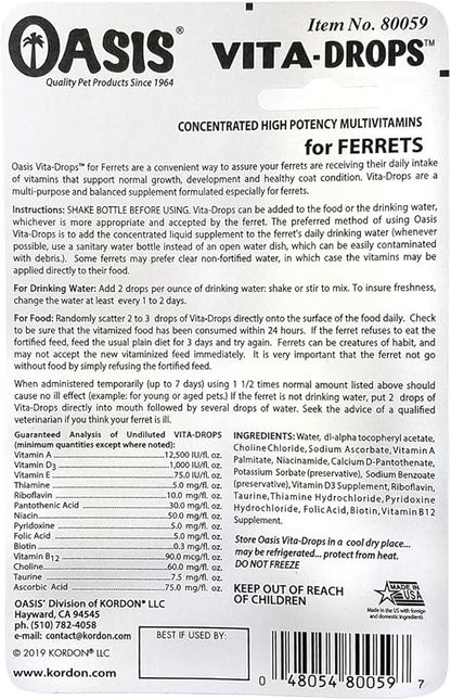 OASIS #80059 Ferret Vita-Drop Vitamins, 2-Ounce