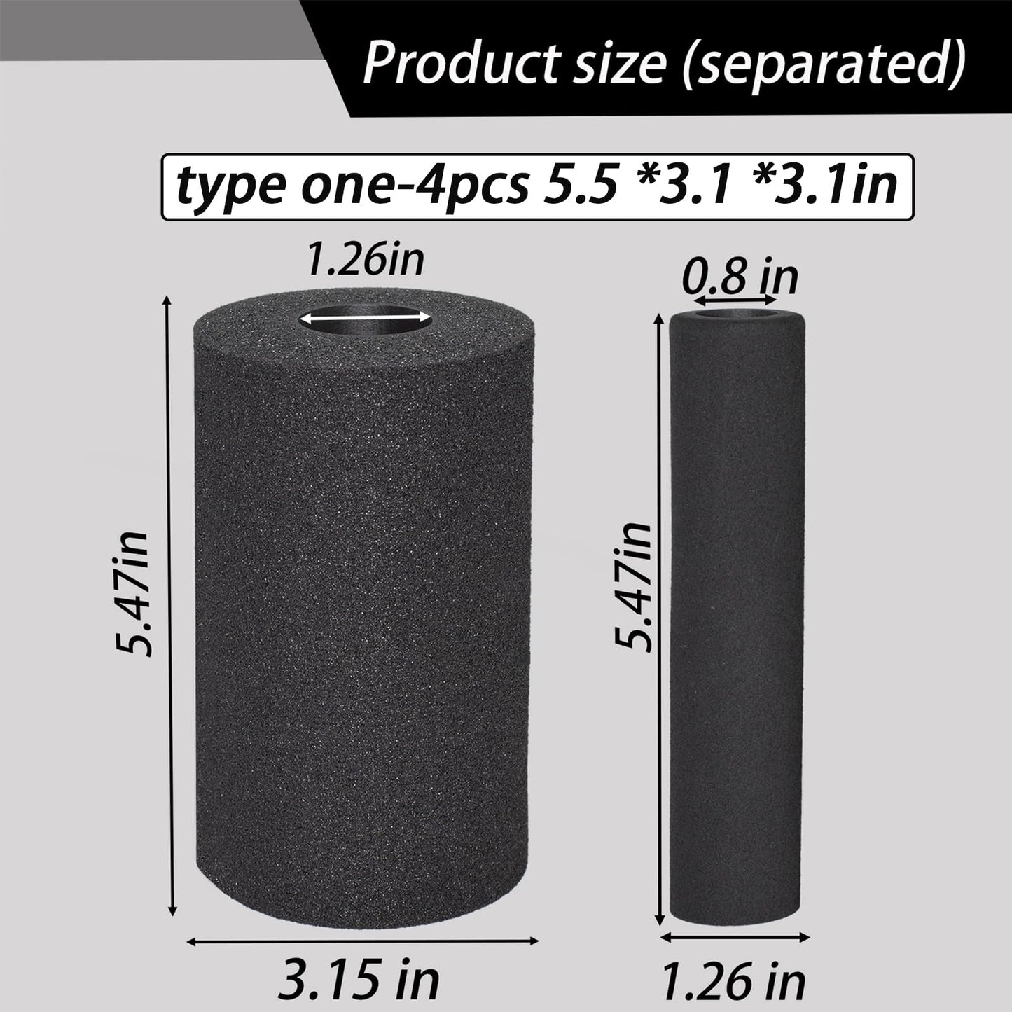 Foot Foam Pads Rollers(7.87in*3.14in*3.14in) for Exercise Machine, Inversion Table, Workout Bench, Sits Ups Replacement Parts, Home Gym Accesories
