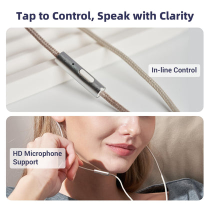 Hidizs ST2 Pro USB-C Earbuds Wired, Dual Magnetic Circuit 10mm Dynamique Drivers in Ear Monitor Headphones, ESS ES9218AC Pro DAC Chip, HD Mic, in-Line Control, Tpye-C DSP, OFC Cable, Tranparent