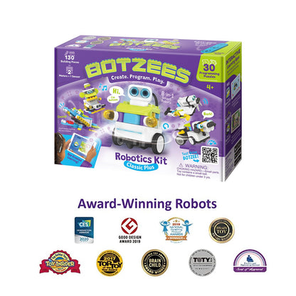 PAI TECHNOLOGY BOTZEES Classic Plus Coding Robots for Kids, Remote Control Robot, 8 in 1 AR STEM Toys for 4+ Years Old Kids (APP Based, iOS, Android and Kindle Fire Compatible)
