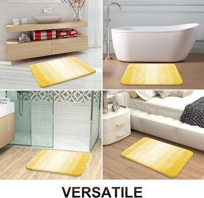 OLANLY Bathroom Runner Rugs Mat 44x24, Extra Soft Absorbent Microfiber Bath Rugs, Rubber Backing, Quick Dry, Washable Long Bath Mats for Bathroom Floor, Tub and Shower, Home Decor Accessories, Yellow