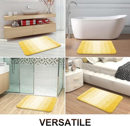 OLANLY Bathroom Runner Rugs Mat 70x24, Extra Soft Absorbent Microfiber Bath Rugs, Rubber Backing, Quick Dry, Washable Long Bath Mats for Bathroom Floor, Tub and Shower, Home Decor Accessories, Yellow
