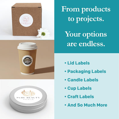 Premium Label Supply White Sticker Round Labels – 2" Circle – Laser/Inkjet Compatible – (20 per Sheet), 25 Sheets – 500 Total Adhesive Labels