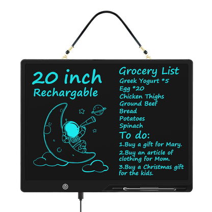 [Rechargeable] 20 Inch LCD Writing Tablet for Kids, Extra-Large Drawing Tablet for Adults, Educational & Learning Toys for Boys Girls Ages 8-12 Years Old, Drawing Board for Kids Birthday Gift (Black)