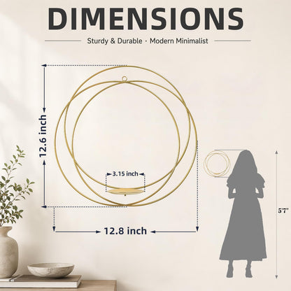 ZEXUIRU 2 Set Metal Wall Candle Sconce for Living Room Bedroom Dining Room Bathroom Decorative Iron Candle Holders Farmhouse Wall-Mounted Metal Sconces Holder - Gold 12.8in