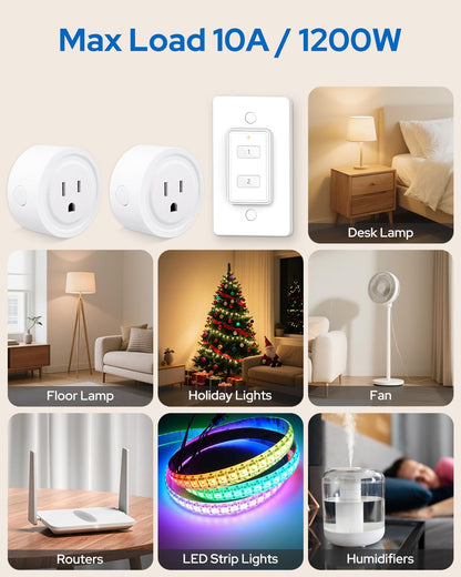 LoraTap 656ft Wireless Wall-Switch: Remote Control Outlet 3 Pack — Lights & Small Appliances — No Wiring —1 Remote for 3 Plugs