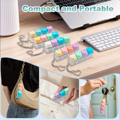 5Pcs Keyboard Fidget Toy, Cute Loud Fidget Keyboard Keychain 4-in-1 Keyboard Clicker Fidget Toy Stress Relief, Colorful Button Fidget Sensory Fun Toys for Anxiety Decompression (Heart)