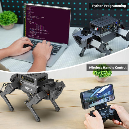 HIWONDER ROSPug Quadruped Bionic Robot Dog with AI Vision Powered by Jetson Nano ROS Open Source Python Programming SLAM Mapping and Navigation for Adults