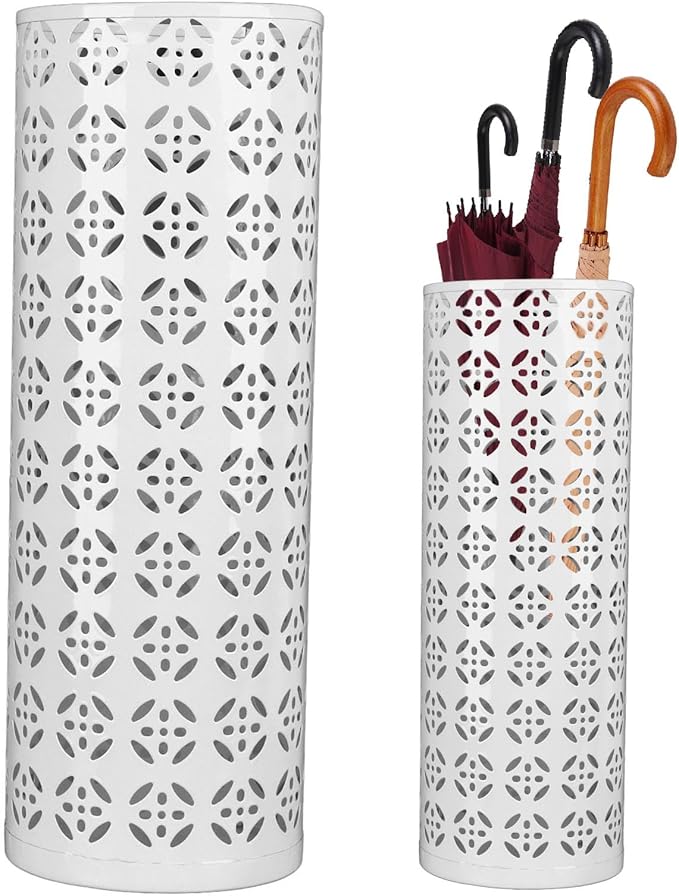 Round Umbrella Organizer Bin, Freestanding Metal Umbrella Holder Umbrella Stand Rack for Entryway, Canes Walking Sticks Holder Rain Collection for Home, Office (Large)